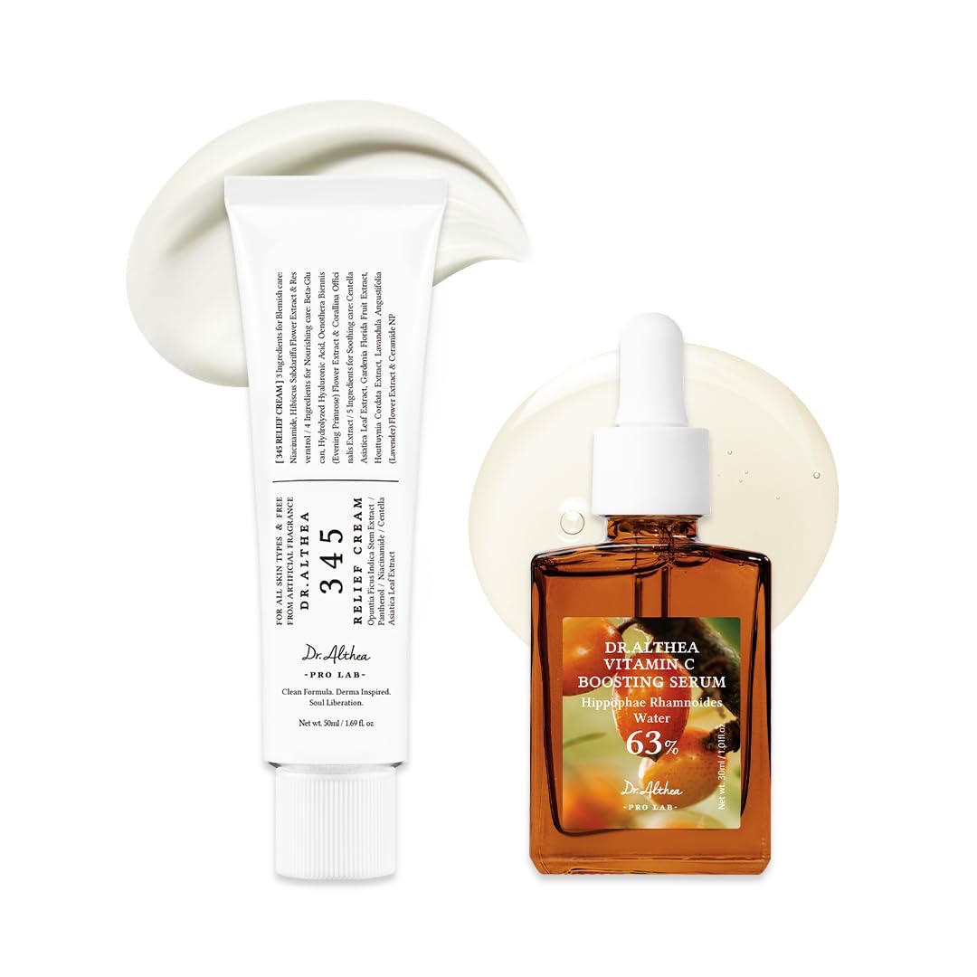 Dr.Althea Post Acne Care Set Boosting | 345 Relief Cream & Vitamin C Boosting Serum |