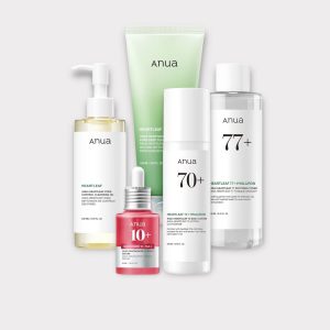 Anua 5-Step Glass Skin Beginner Set, Niacinamide, Korean Skincare Set